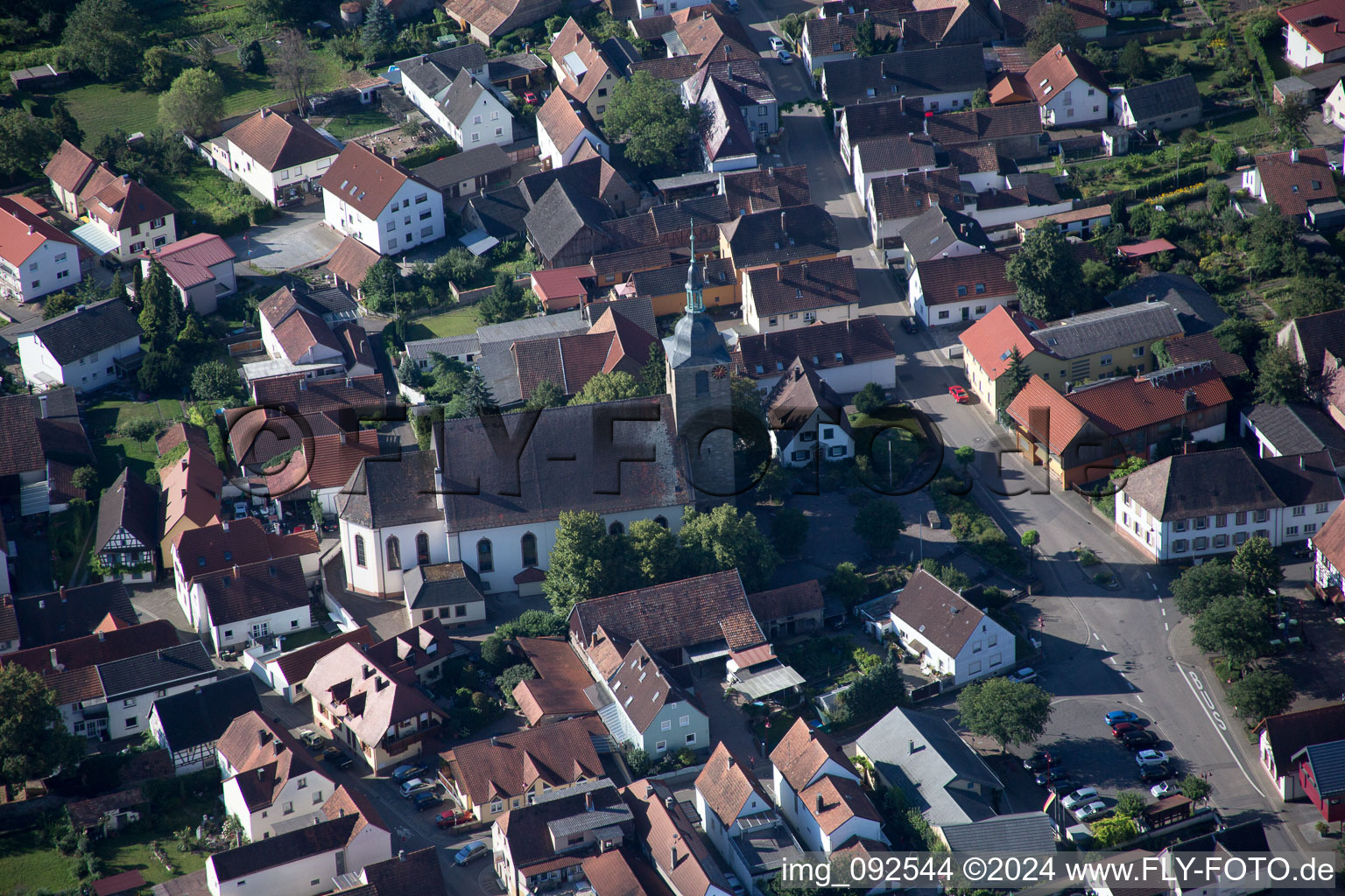 Steinfeld in the state Rhineland-Palatinate, Germany seen from above