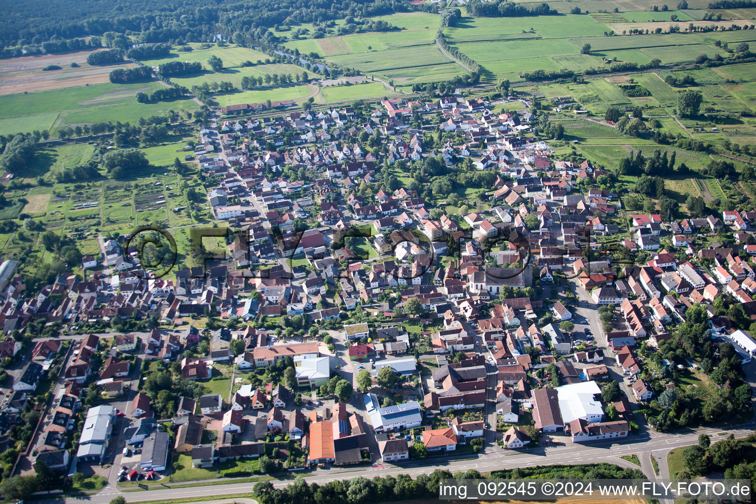 Steinfeld in the state Rhineland-Palatinate, Germany from the plane