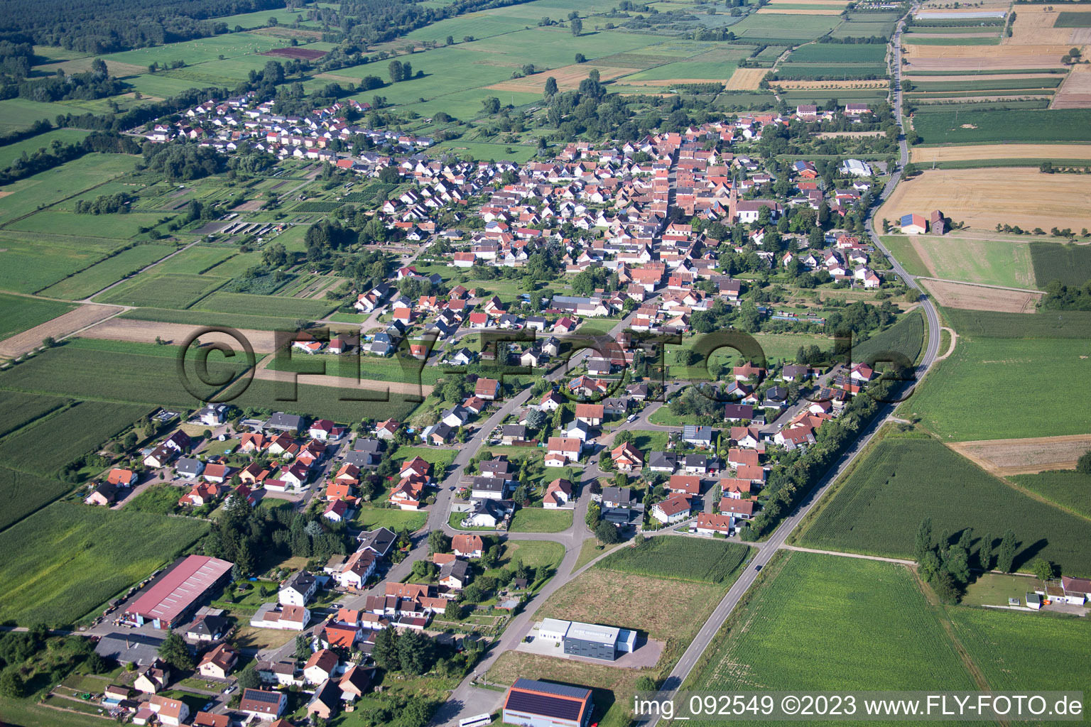 Steinfeld in the state Rhineland-Palatinate, Germany viewn from the air