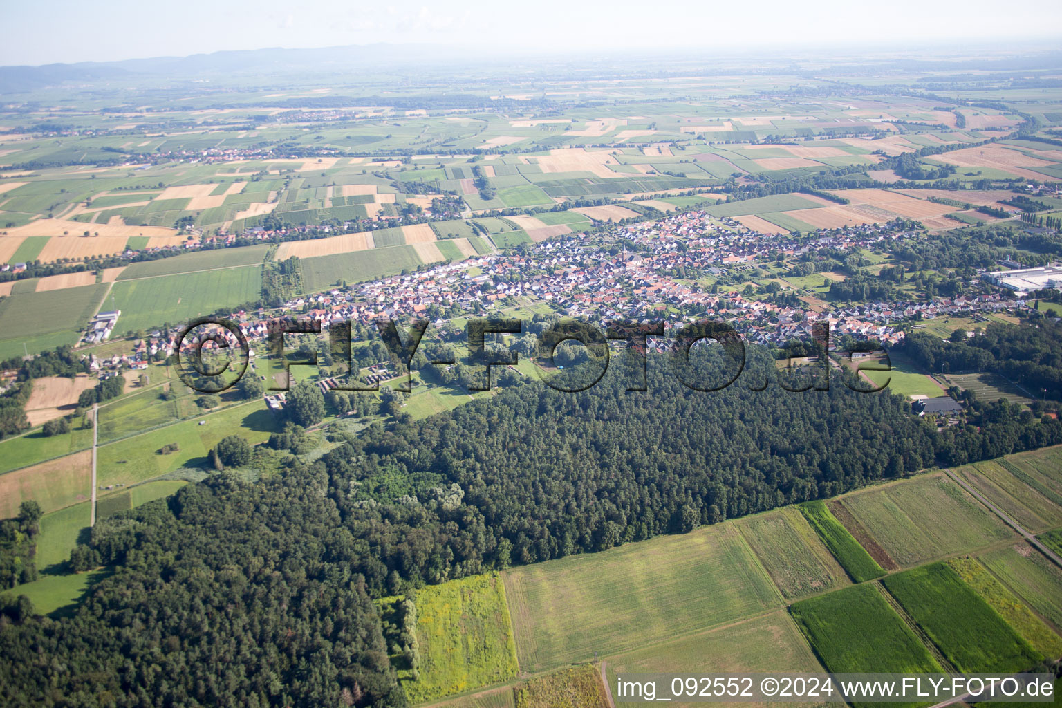 Aerial view of District Schaidt in Wörth am Rhein in the state Rhineland-Palatinate, Germany