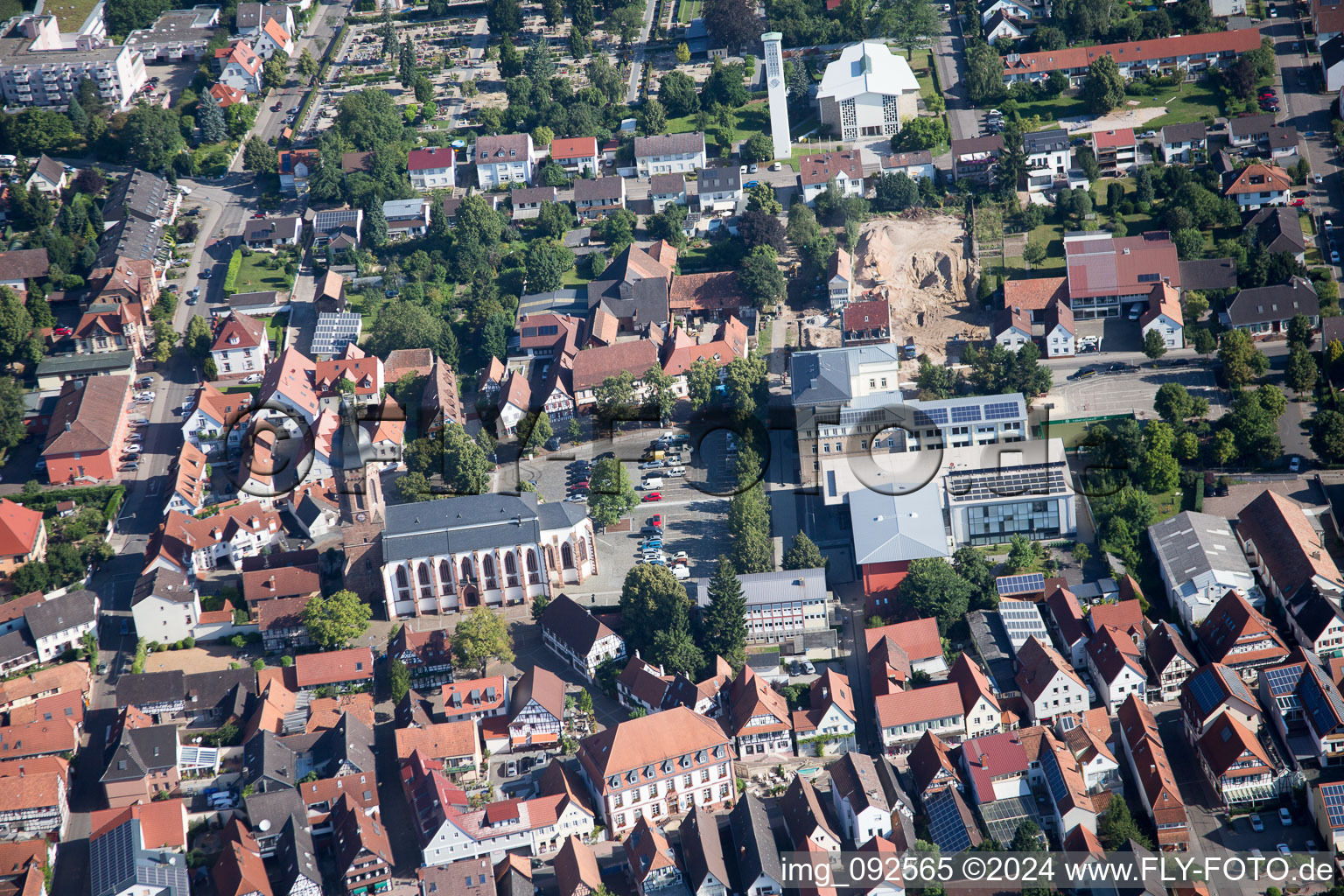 Kandel in the state Rhineland-Palatinate, Germany from the drone perspective