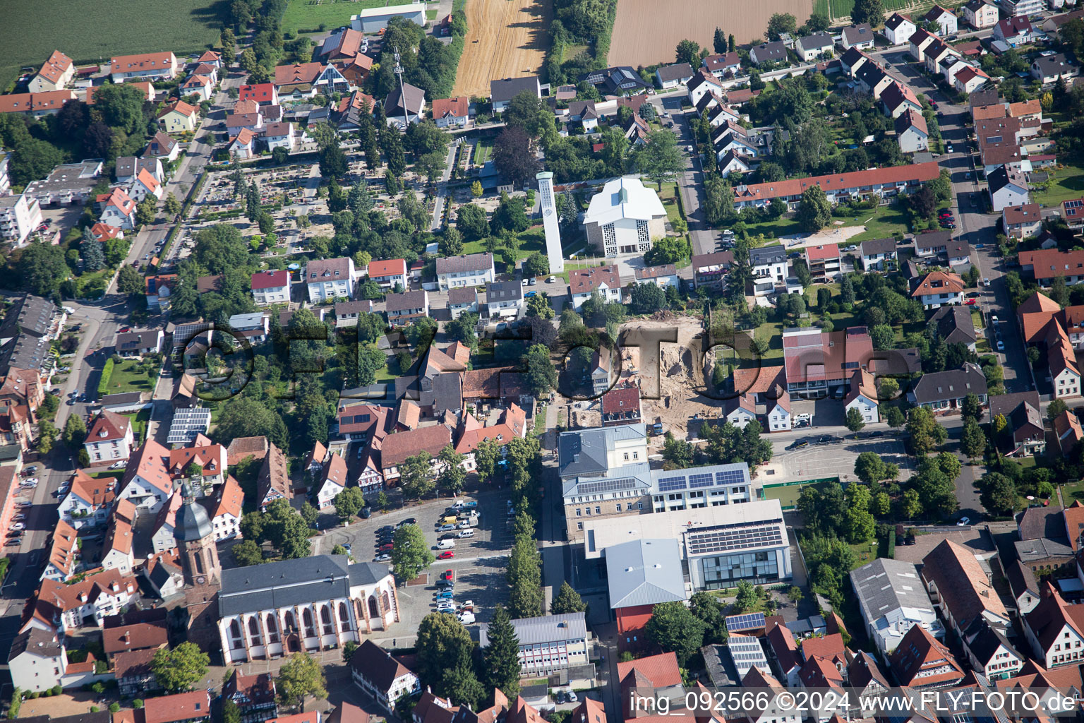 Kandel in the state Rhineland-Palatinate, Germany from a drone