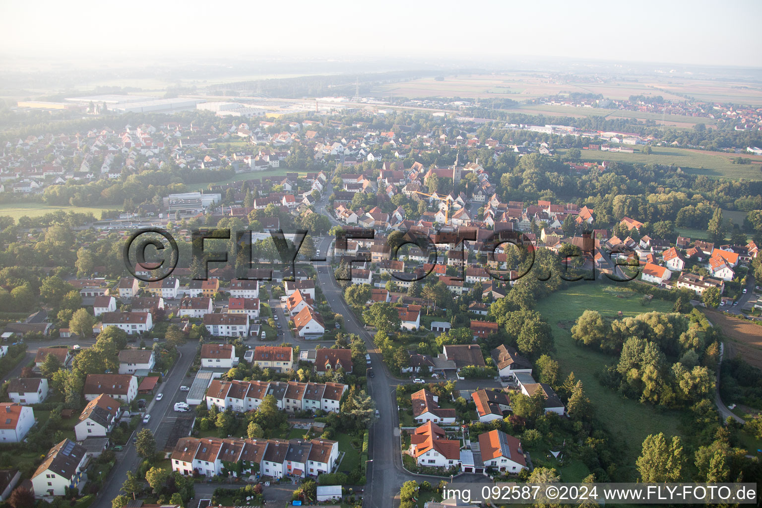 Frauenaurach in the state Bavaria, Germany from above