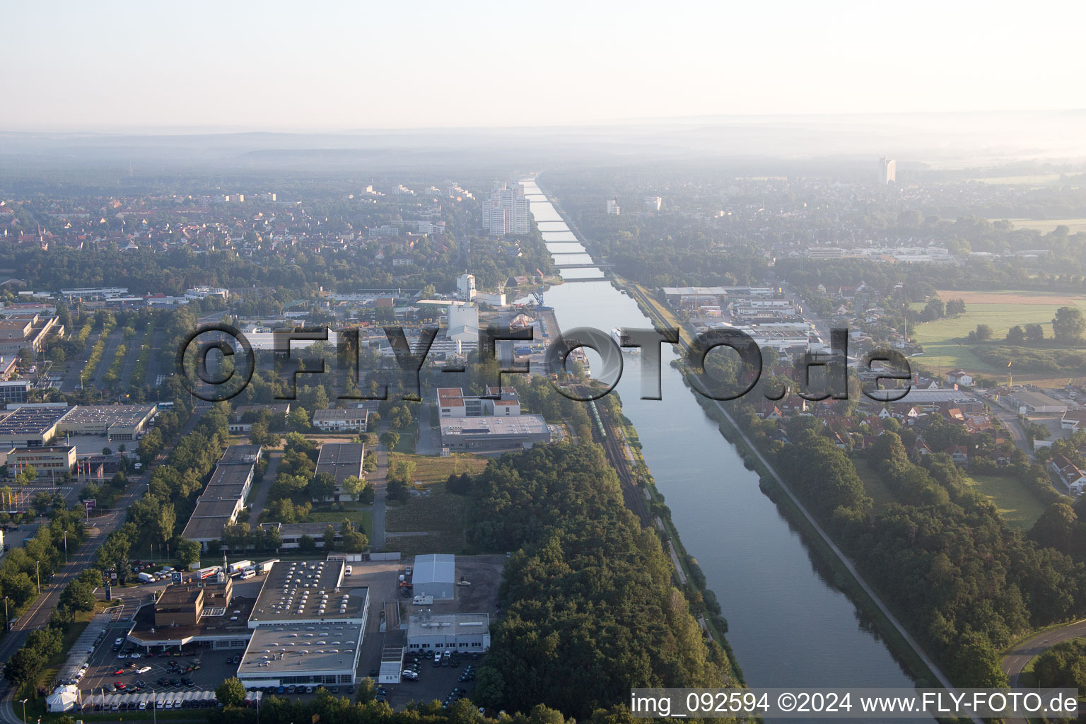 Frauenaurach in the state Bavaria, Germany viewn from the air