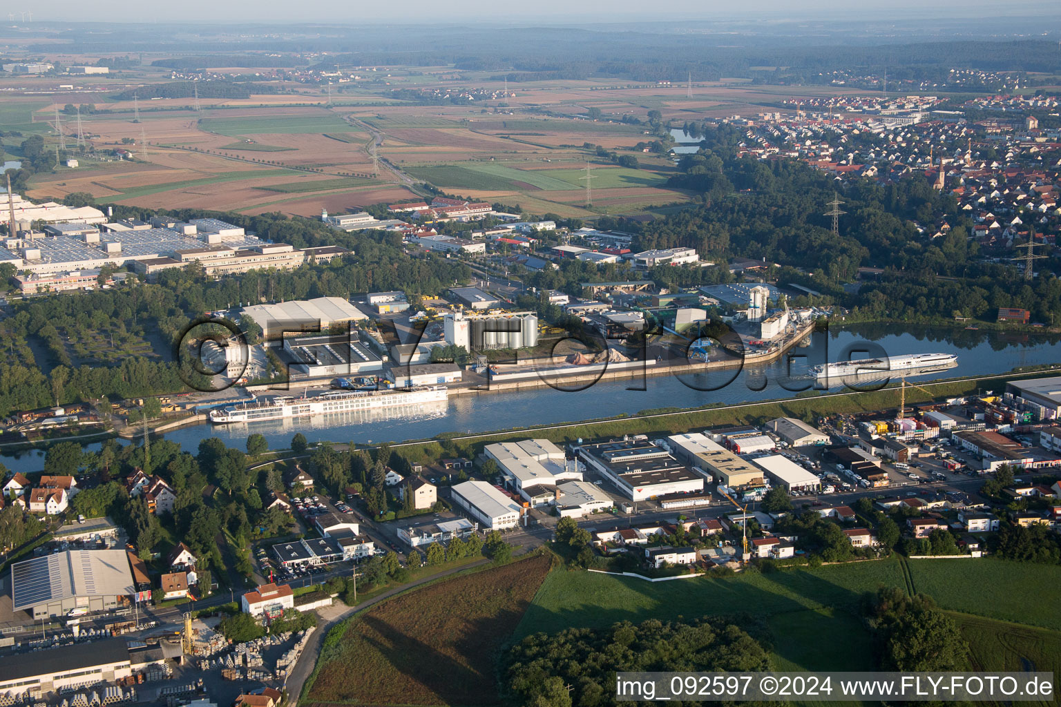 Aerial view of Schallershof in the state Bavaria, Germany