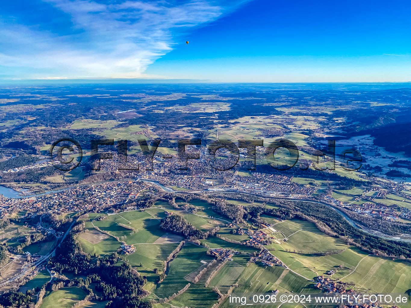 From the southwest in Bad Tölz in the state Bavaria, Germany