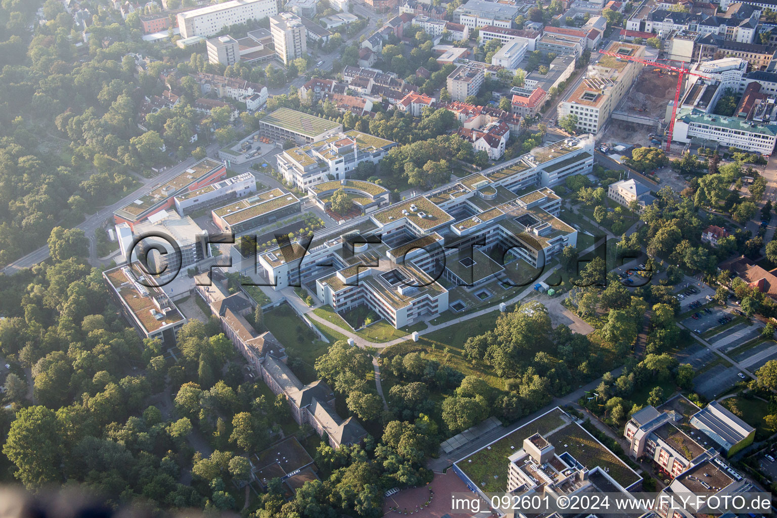 Aerial view of Old Town in Erlangen in the state Bavaria, Germany