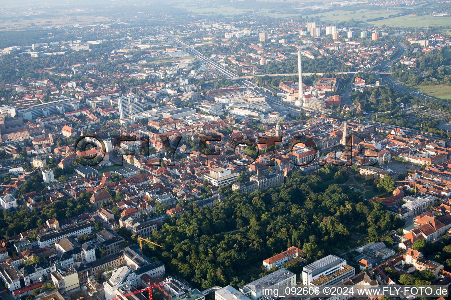 Old Town in Erlangen in the state Bavaria, Germany out of the air