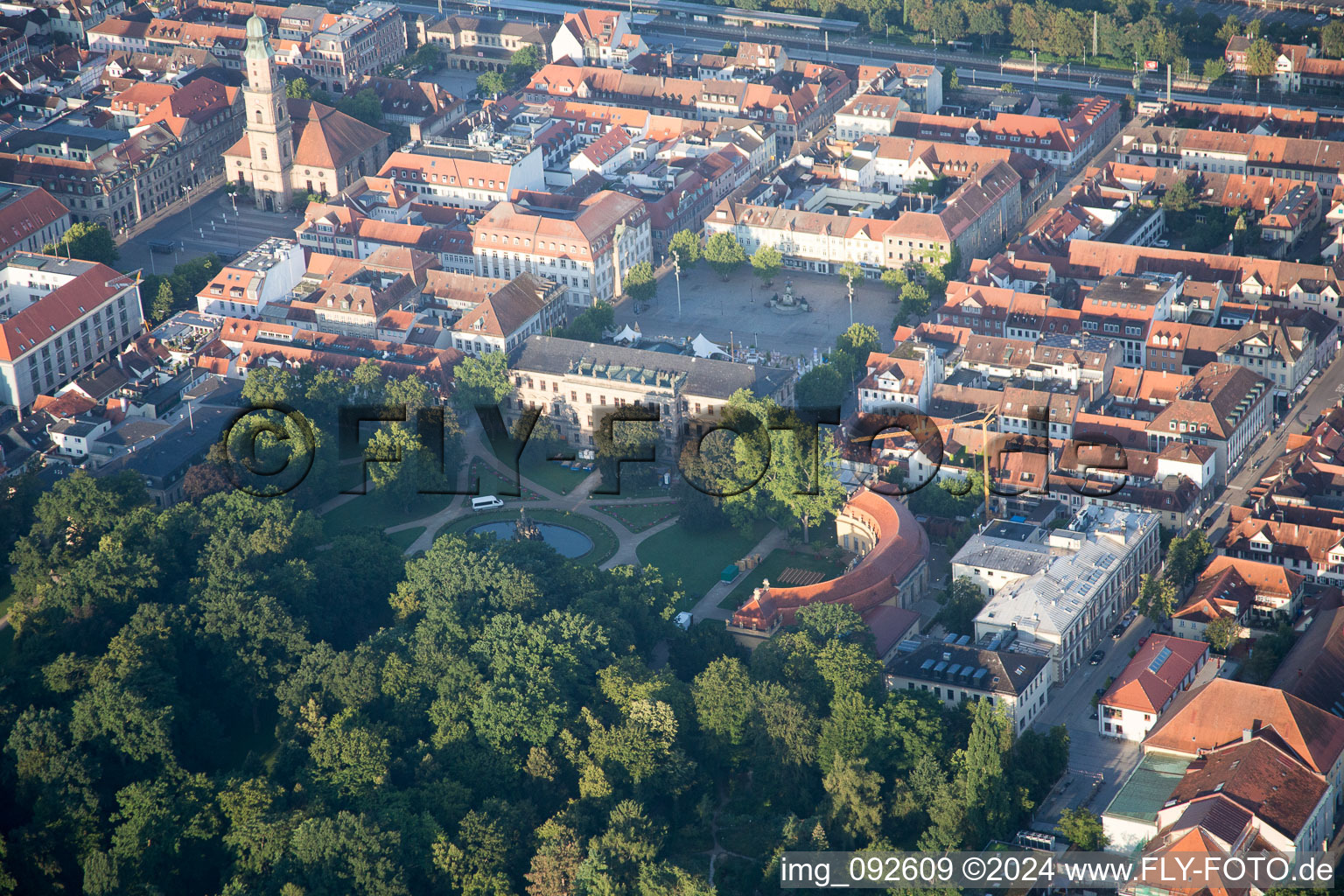 Aerial photograpy of Erlangen in the state Bavaria, Germany