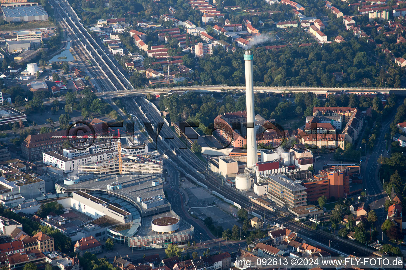 Oblique view of Erlangen in the state Bavaria, Germany