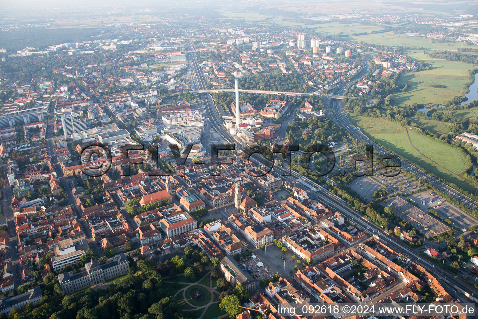 Erlangen in the state Bavaria, Germany from above