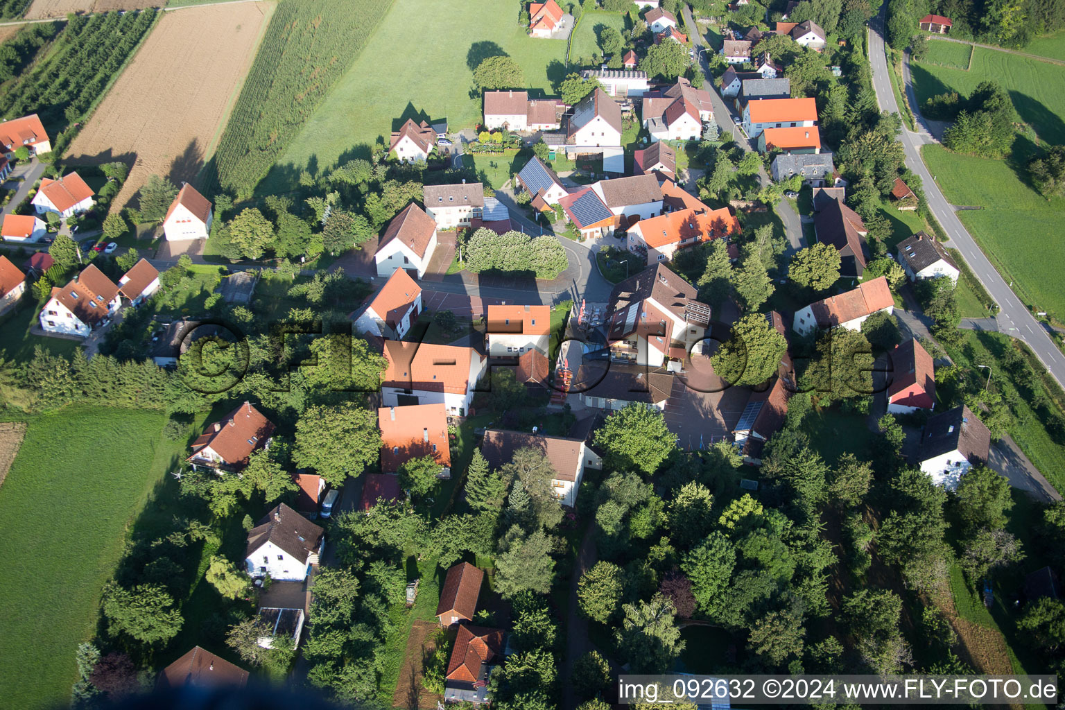 Aerial view of Haidhof in the state Bavaria, Germany