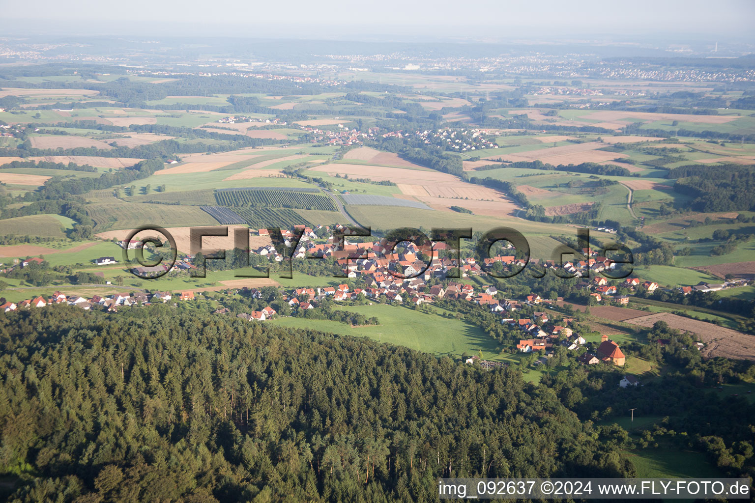 Aerial photograpy of Schlichenreuth in the state Bavaria, Germany