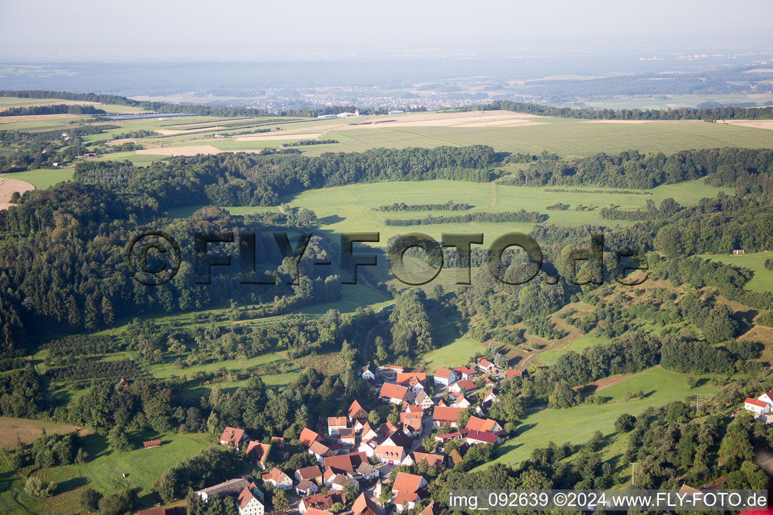 Oblique view of Schlichenreuth in the state Bavaria, Germany