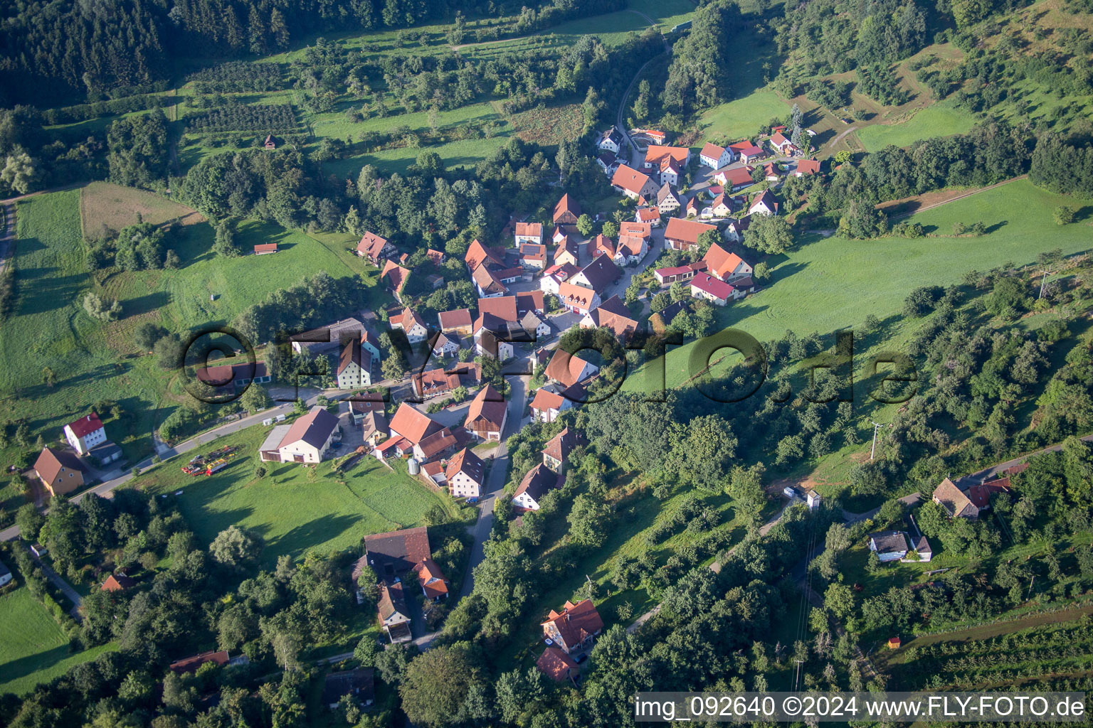 Village view in the district Pommer in Igensdorf in the state Bavaria, Germany