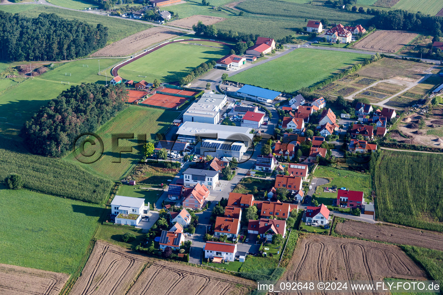 Industrial estate and company settlement Handwerkerring in Langensendelbach in the state Bavaria, Germany