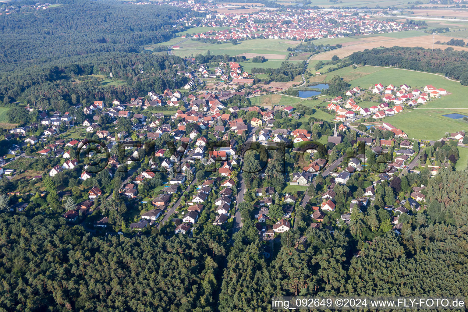 Settlement area in the district Braeuningshof in Langensendelbach in the state Bavaria, Germany