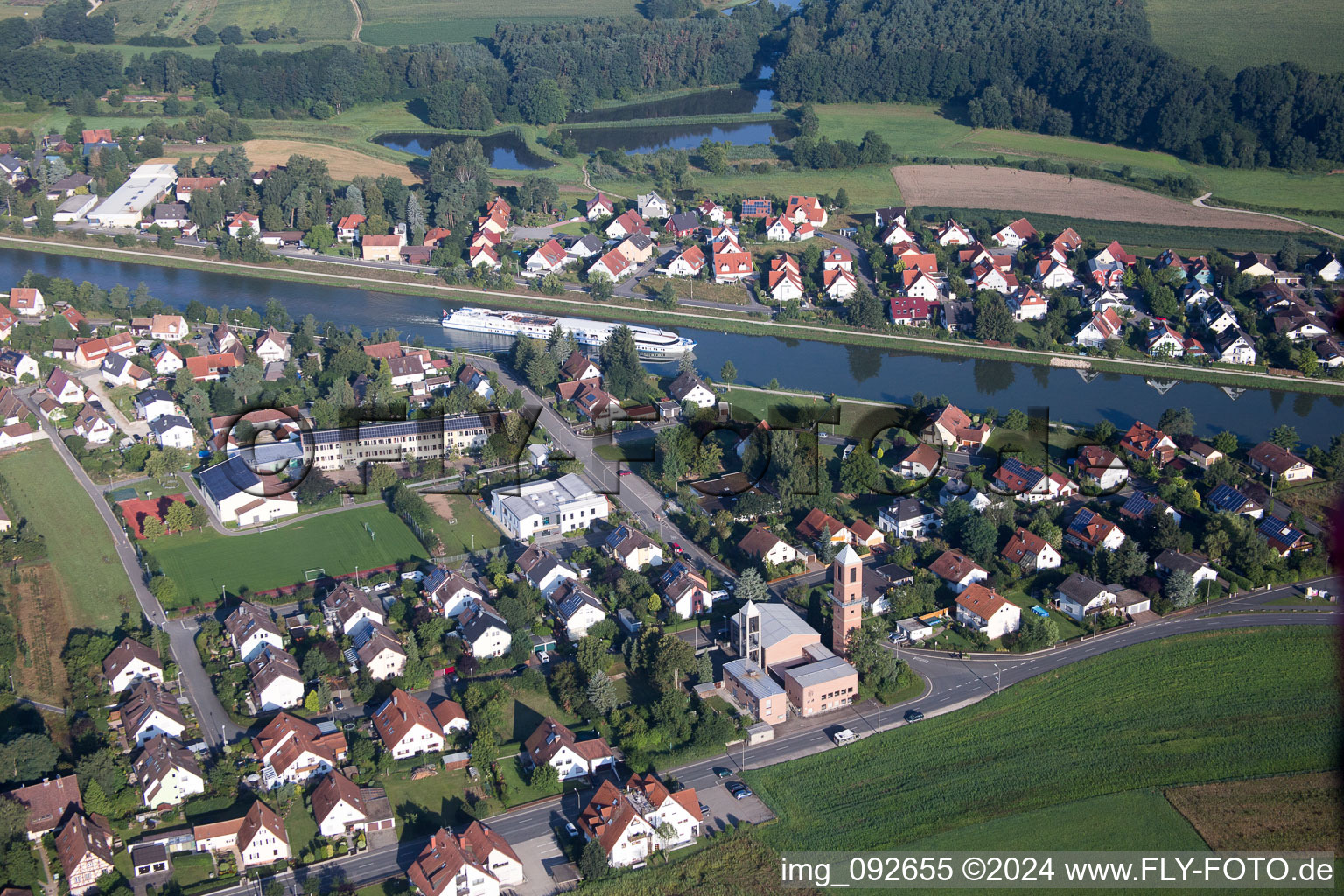 Aerial view of Möhrendorf in the state Bavaria, Germany