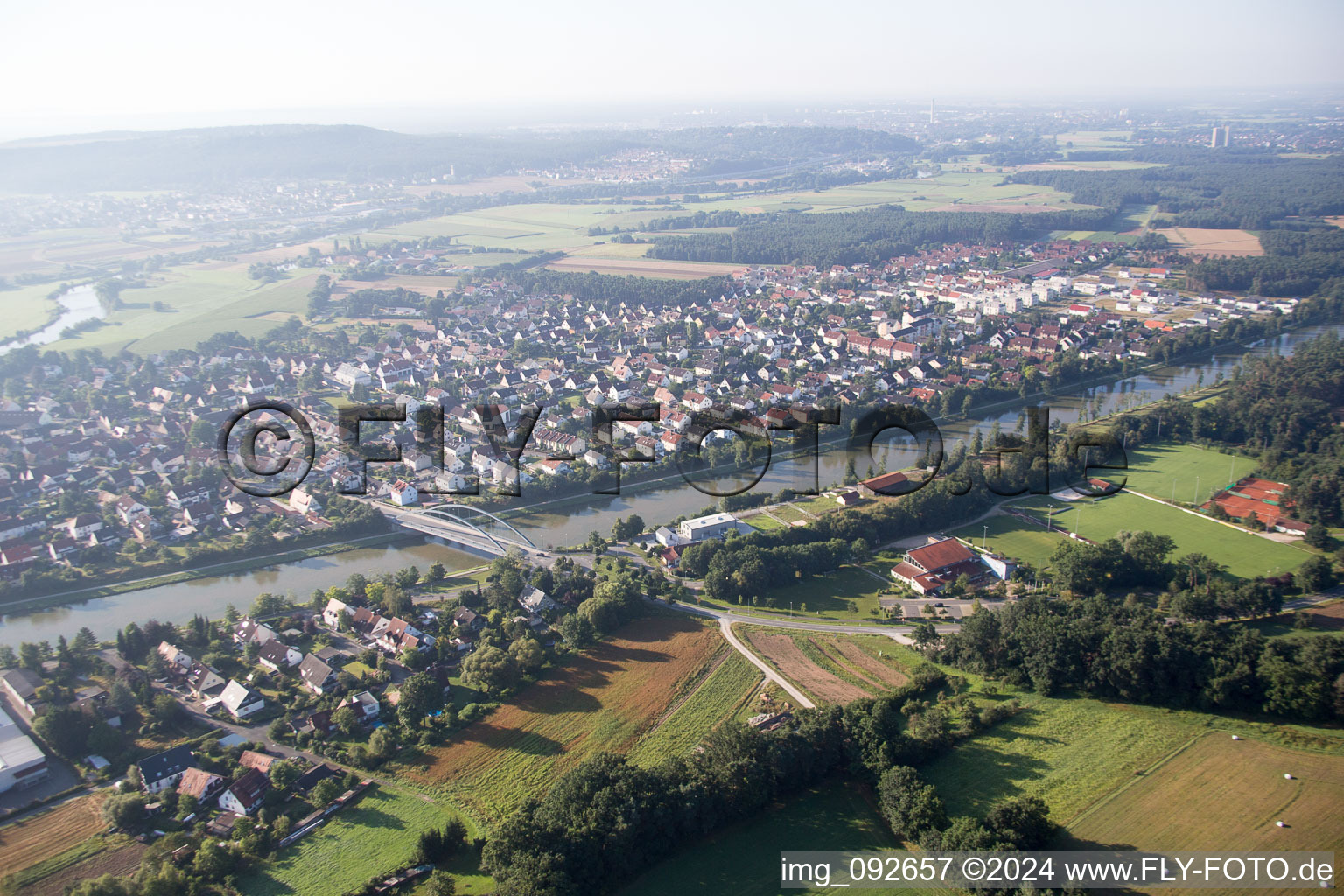 Oblique view of Möhrendorf in the state Bavaria, Germany