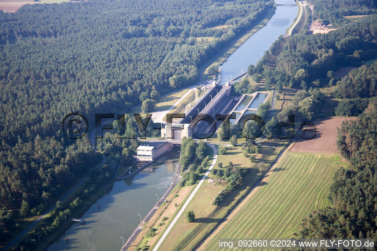 Erlangen Lock in Möhrendorf in the state Bavaria, Germany