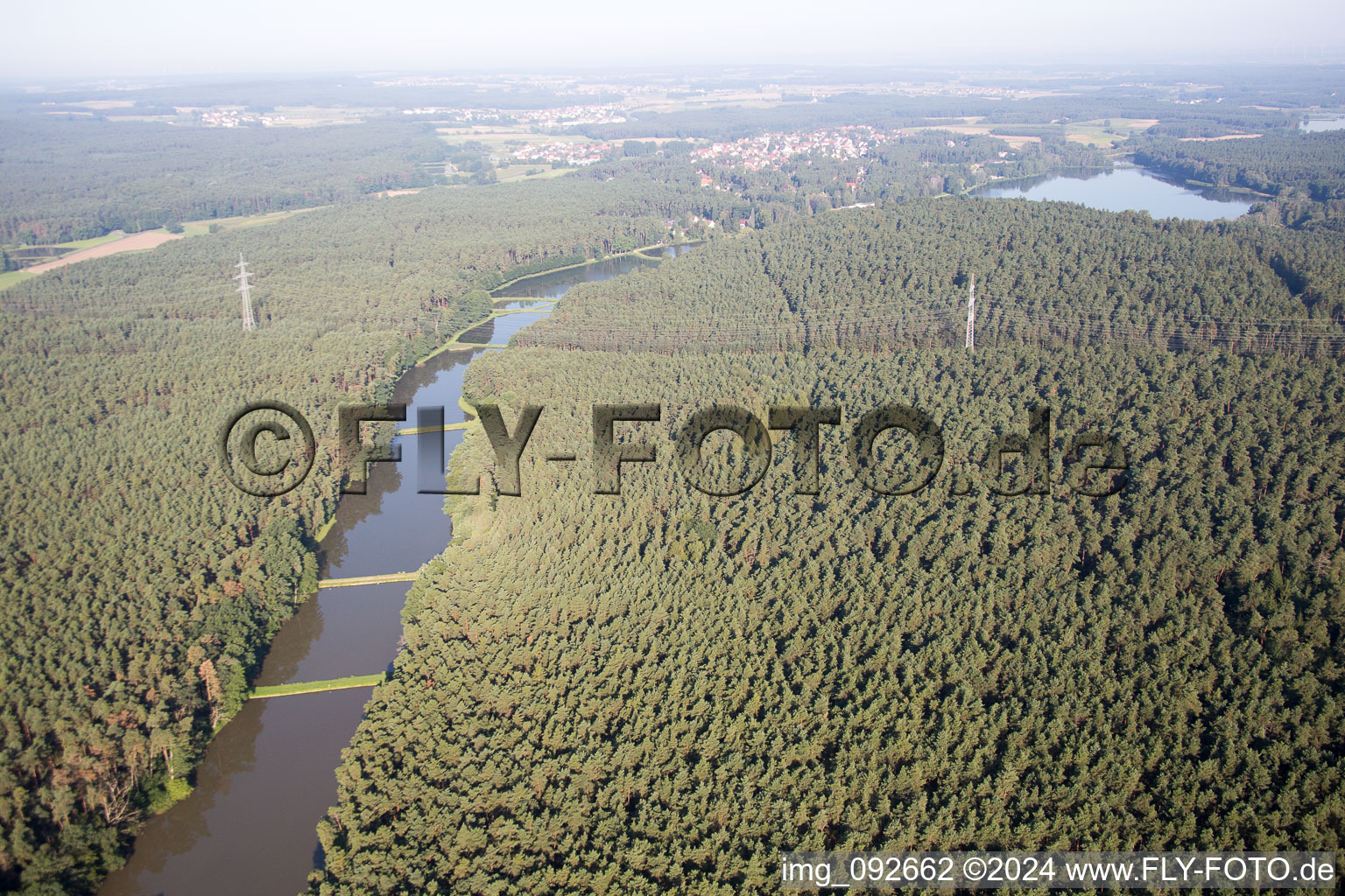 Aerial view of Forest ditch in Möhrendorf in the state Bavaria, Germany