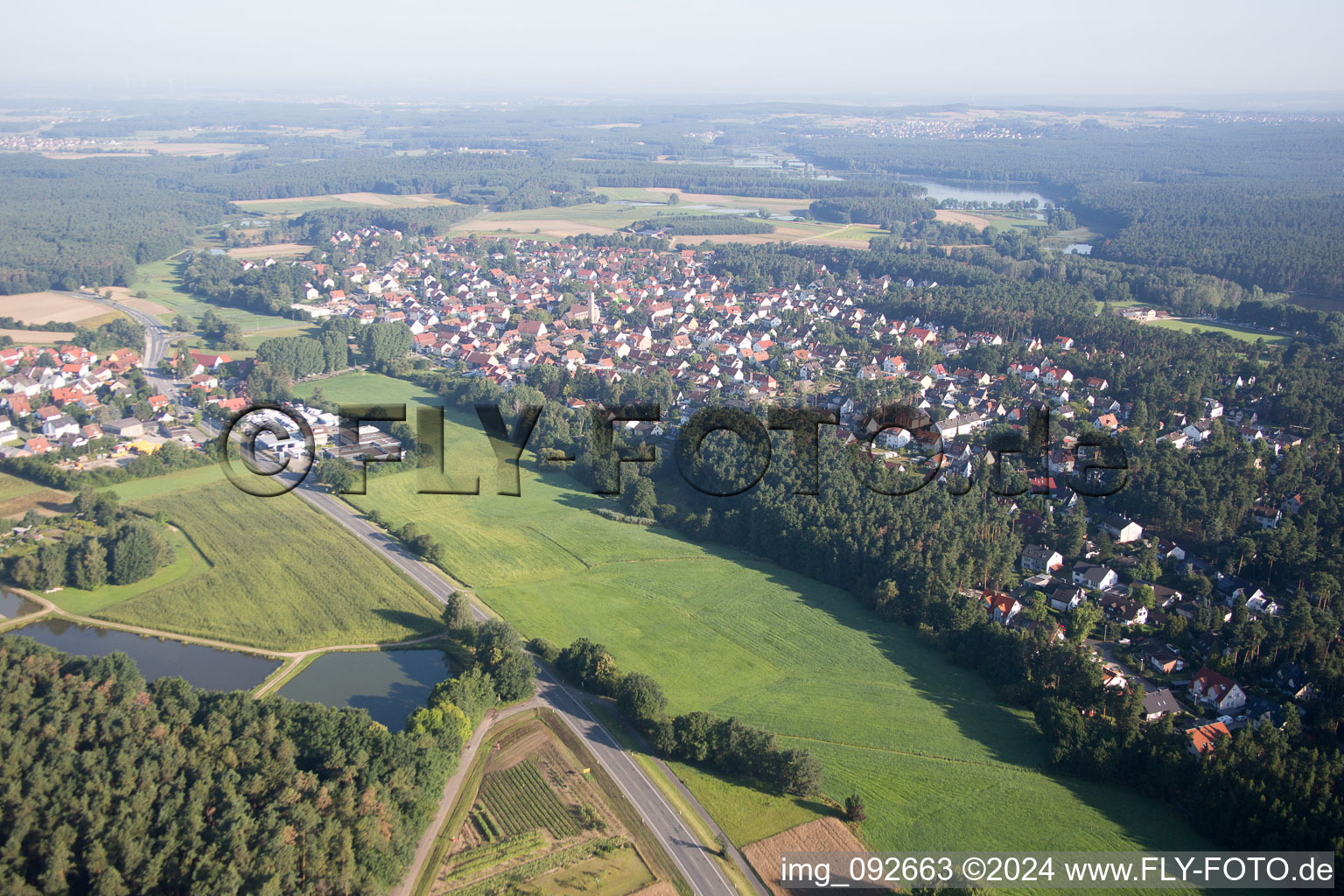 Village view in the district Dechsendorf in Erlangen in the state Bavaria