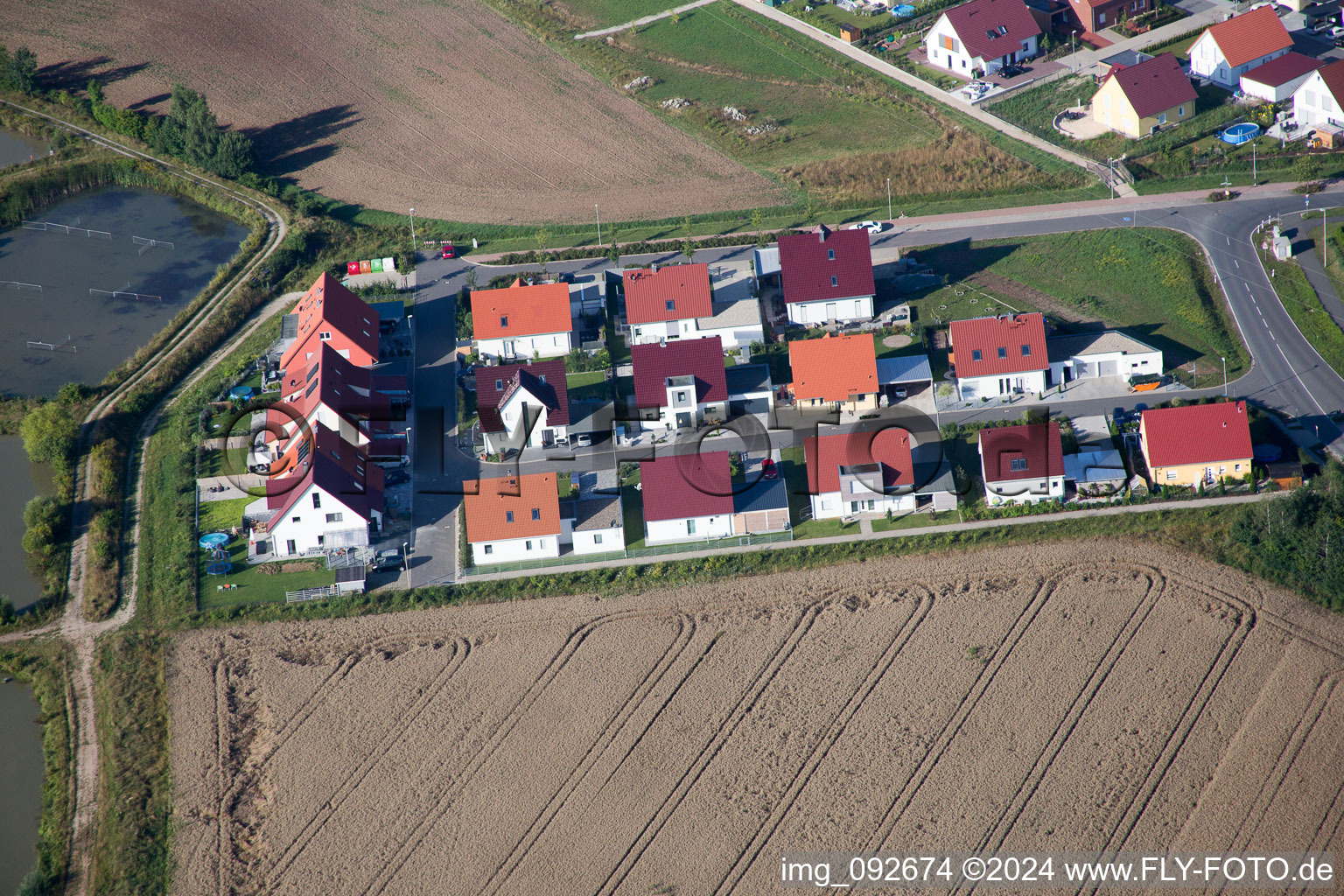 Aerial photograpy of Weisendorf in the state Bavaria, Germany