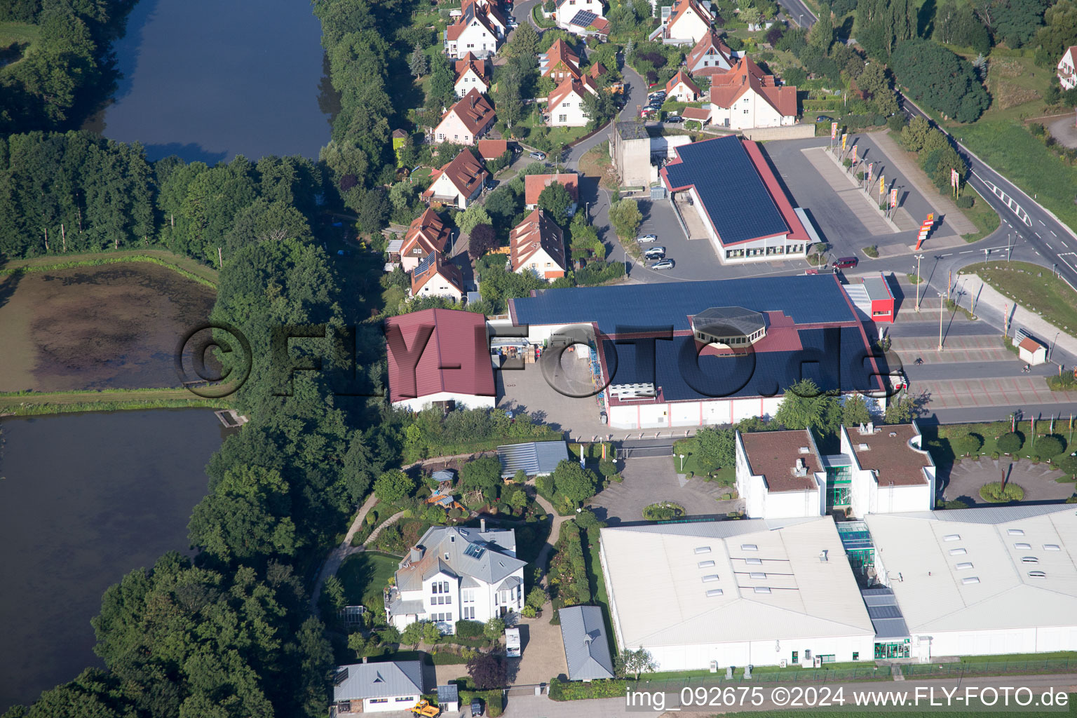 Oblique view of Weisendorf in the state Bavaria, Germany