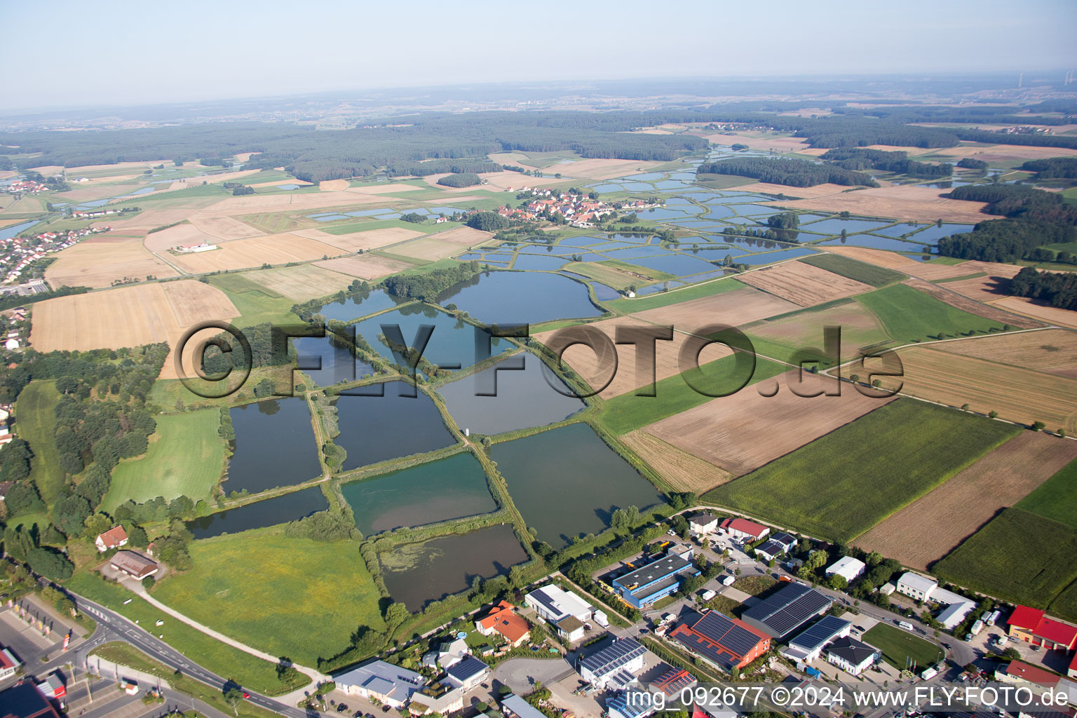 Weisendorf in the state Bavaria, Germany from above