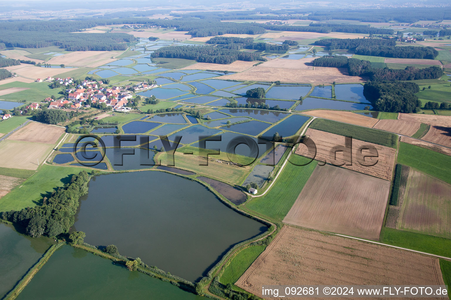 Weisendorf in the state Bavaria, Germany from the plane