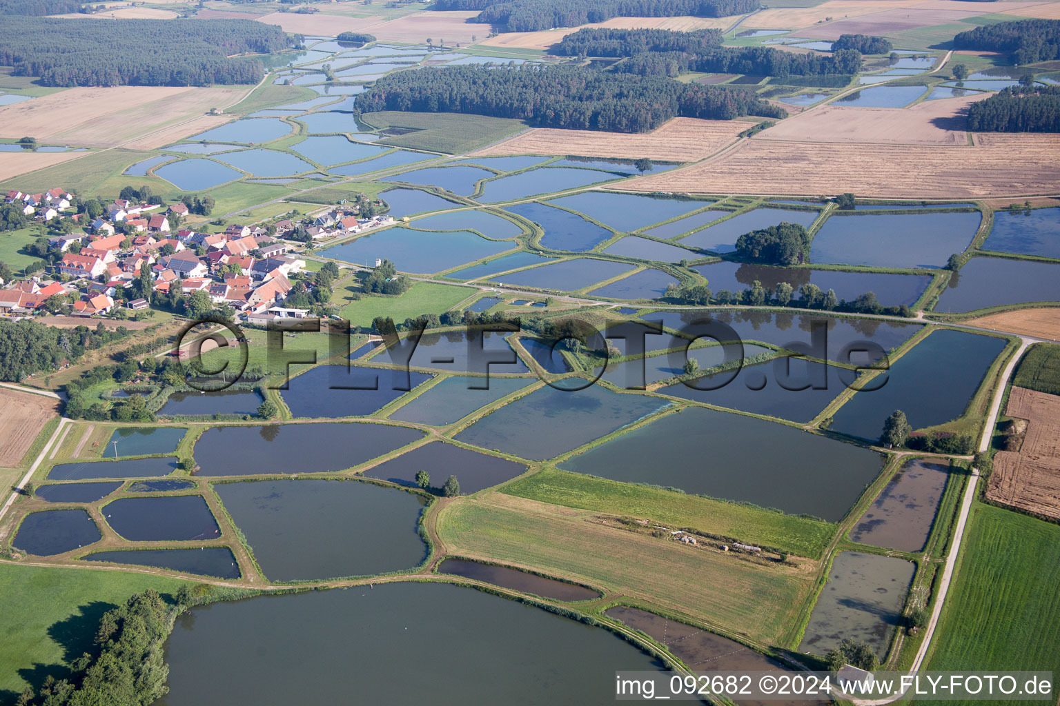 Bird's eye view of Weisendorf in the state Bavaria, Germany