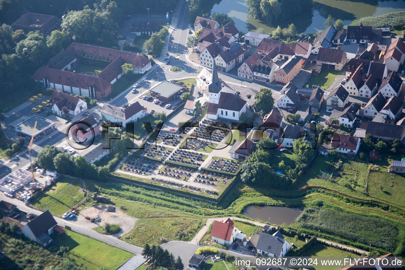 Weisendorf in the state Bavaria, Germany viewn from the air