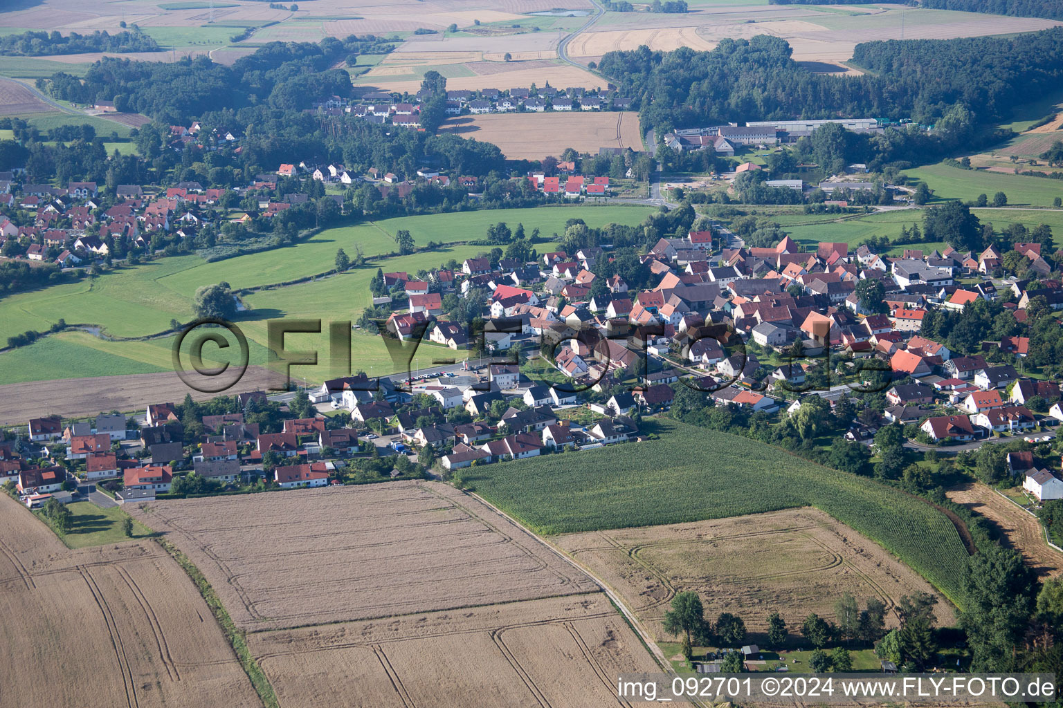 From the north in the district Niederndorf in Herzogenaurach in the state Bavaria, Germany