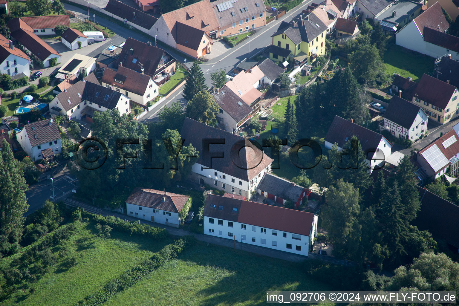 Frauenaurach in the state Bavaria, Germany from a drone