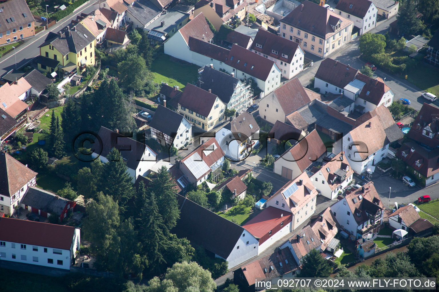 Frauenaurach in the state Bavaria, Germany seen from a drone