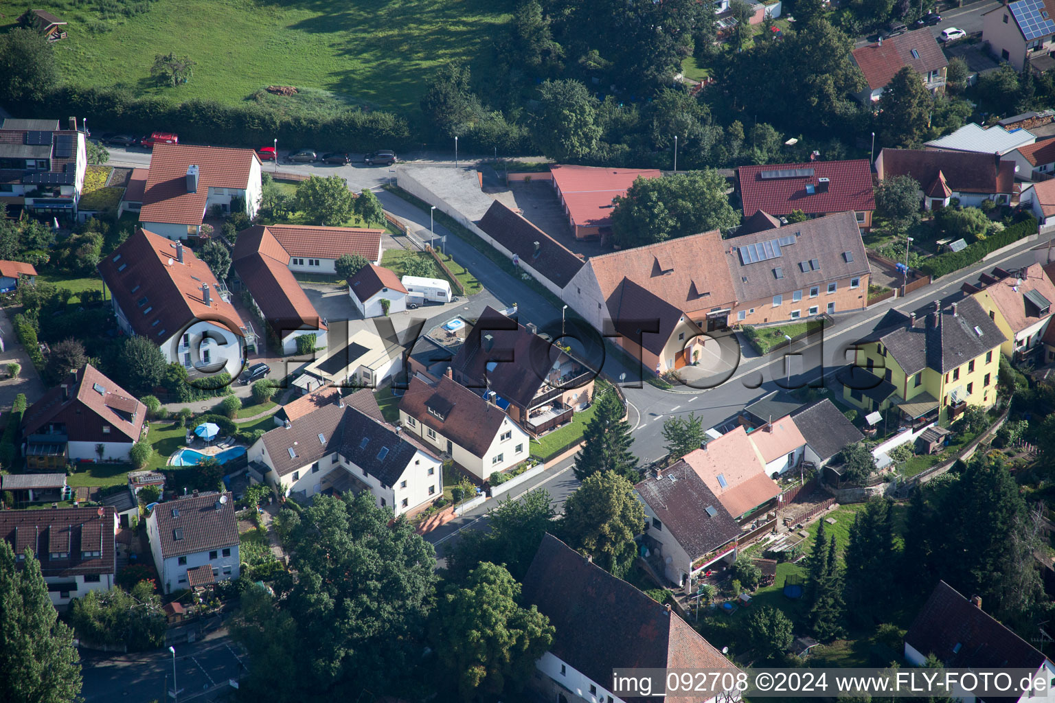 Aerial view of Frauenaurach in the state Bavaria, Germany