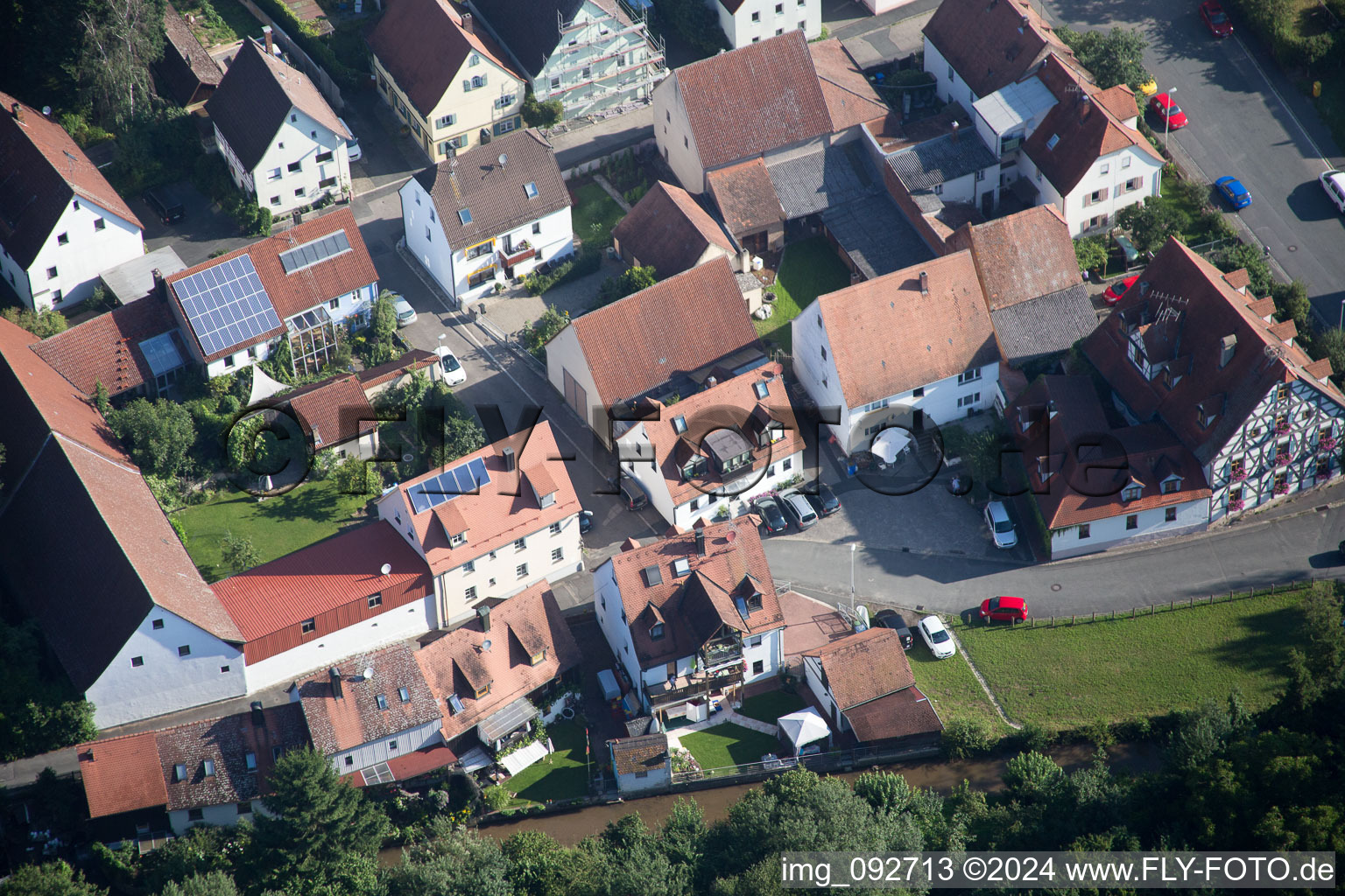 Frauenaurach in the state Bavaria, Germany seen from above