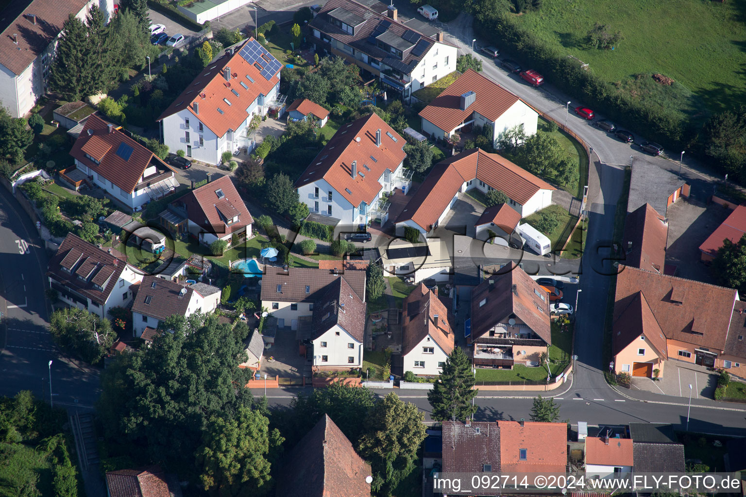 Frauenaurach in the state Bavaria, Germany from the plane