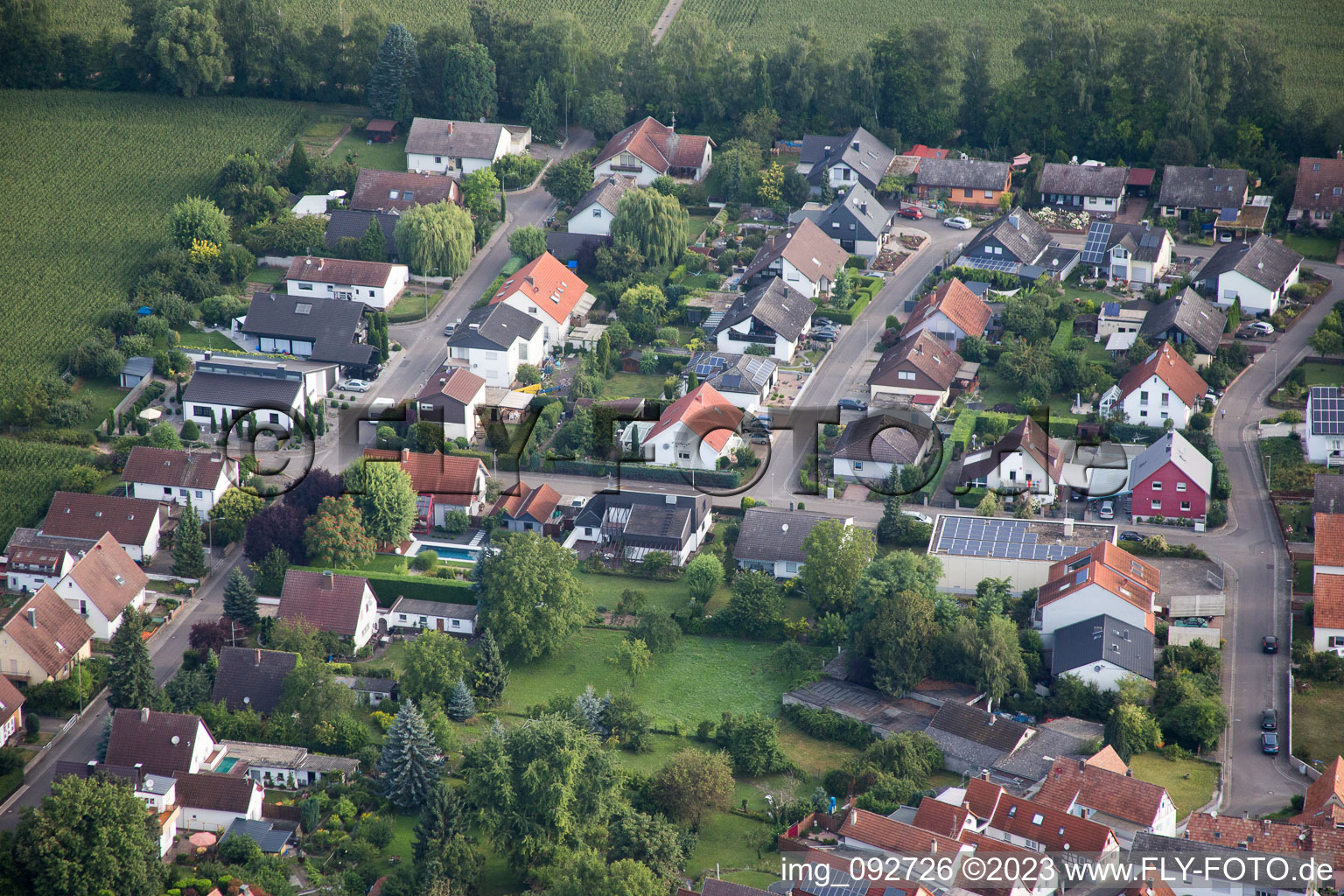 Maxburgstr in the district Billigheim in Billigheim-Ingenheim in the state Rhineland-Palatinate, Germany