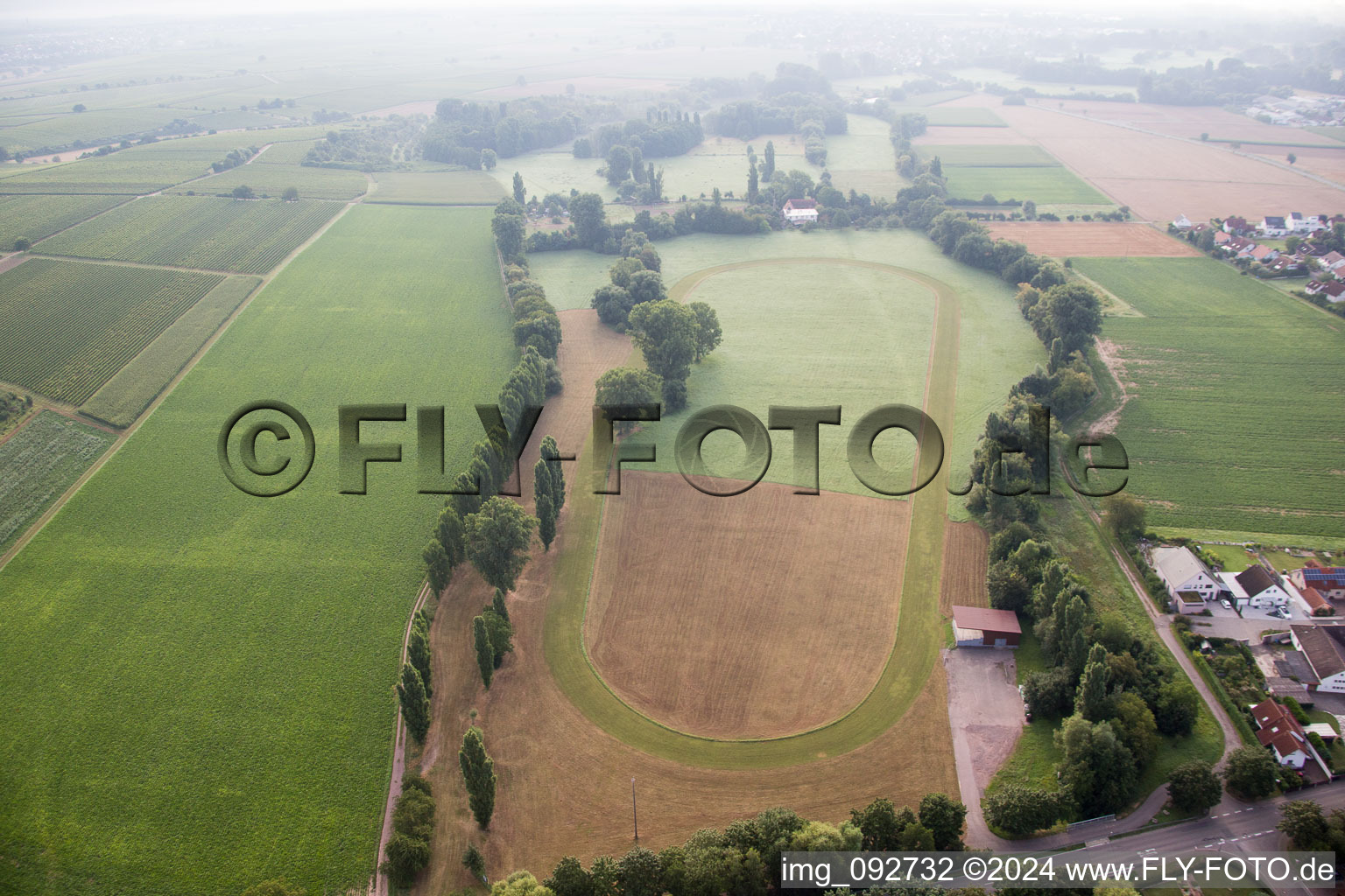 Drone image of District Billigheim in Billigheim-Ingenheim in the state Rhineland-Palatinate, Germany