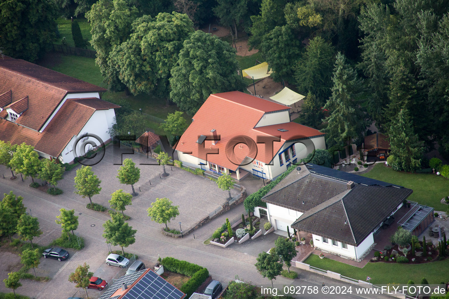 Aerial view of District Billigheim in Billigheim-Ingenheim in the state Rhineland-Palatinate, Germany