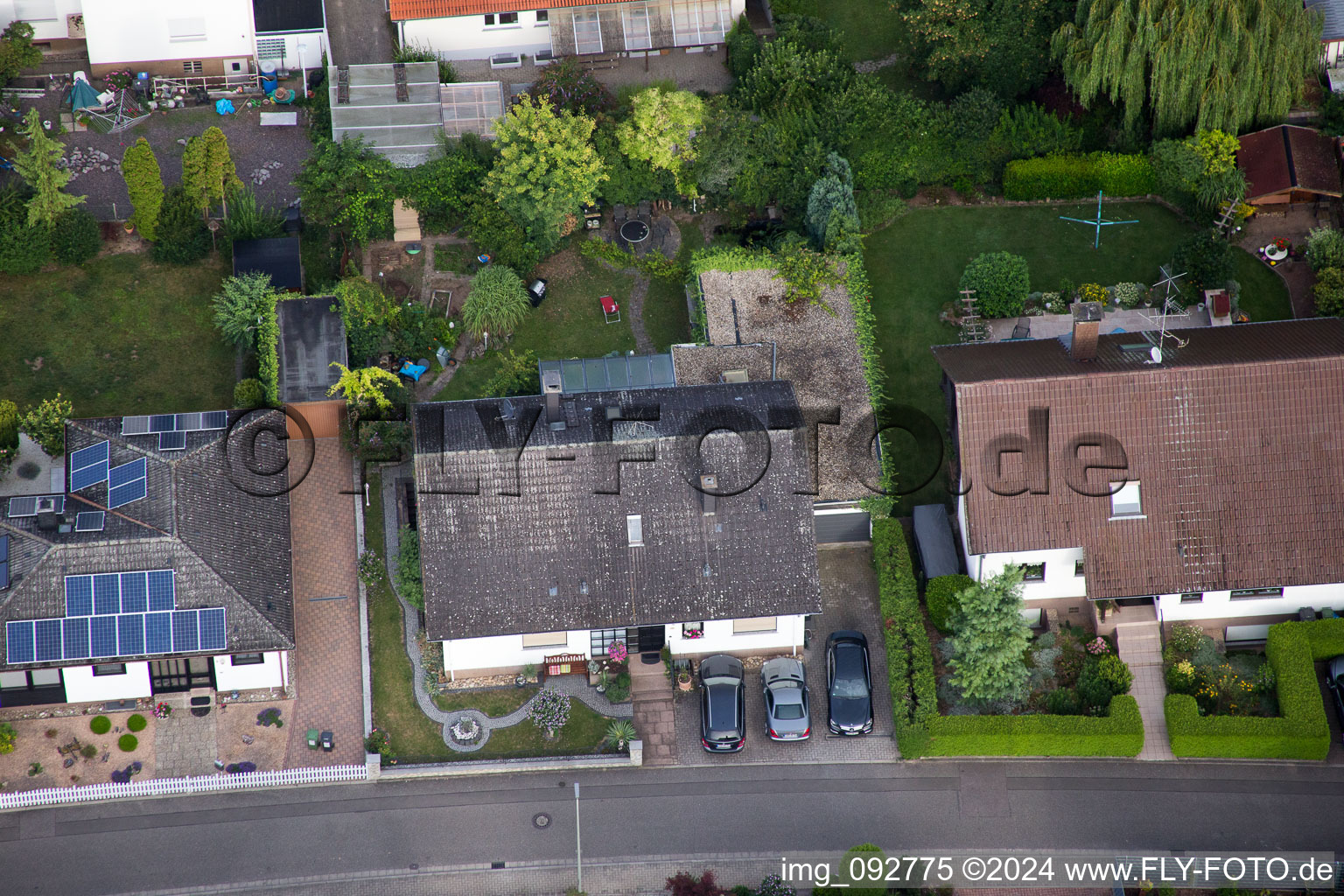 District Billigheim in Billigheim-Ingenheim in the state Rhineland-Palatinate, Germany seen from above