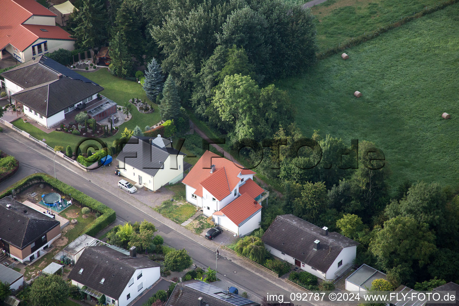 District Billigheim in Billigheim-Ingenheim in the state Rhineland-Palatinate, Germany viewn from the air