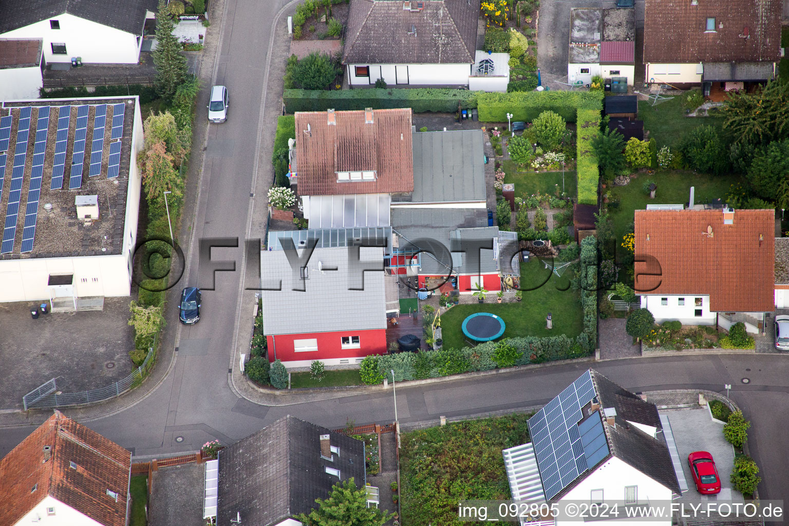 Aerial view of District Billigheim in Billigheim-Ingenheim in the state Rhineland-Palatinate, Germany