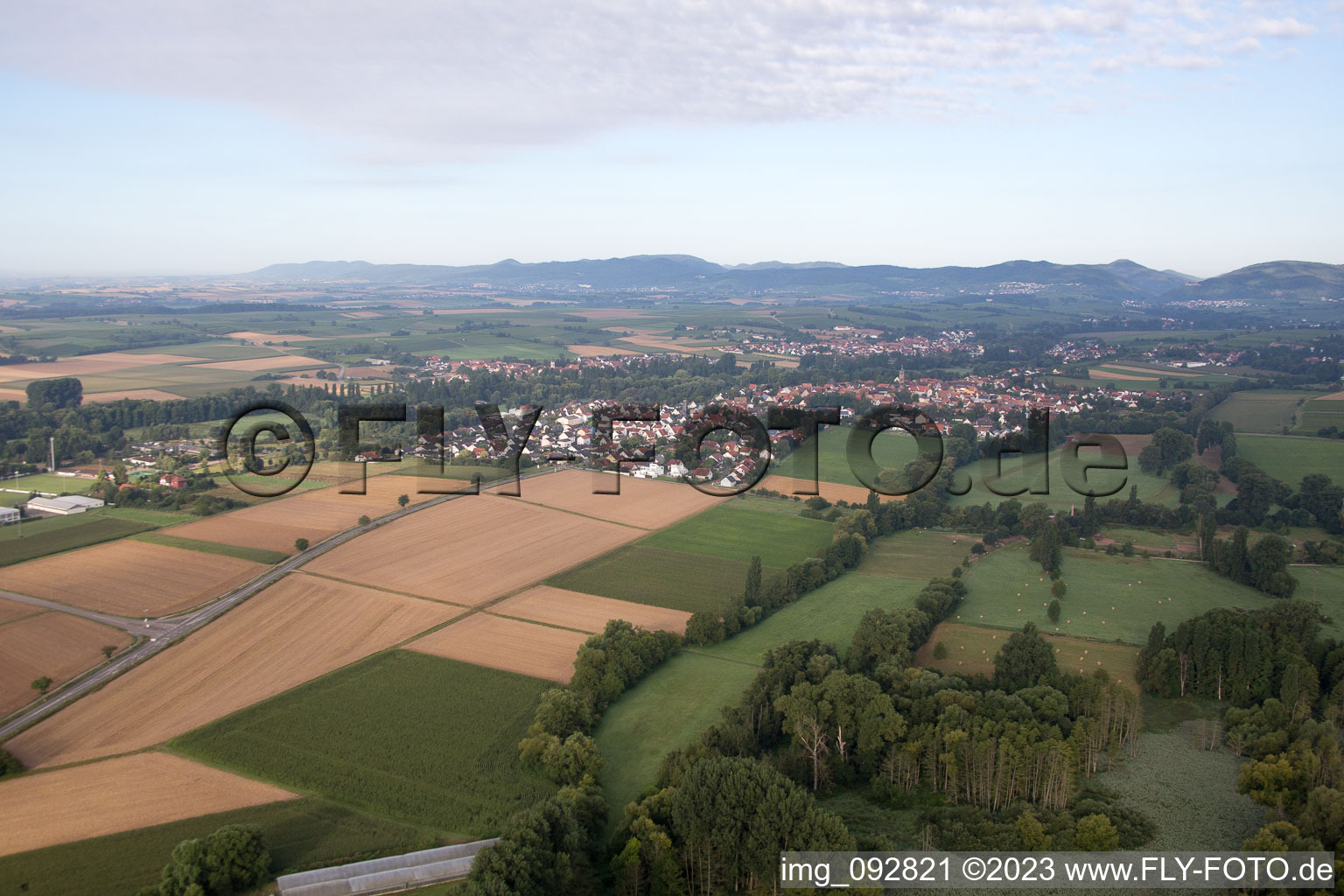 Aerial photograpy of District Billigheim in Billigheim-Ingenheim in the state Rhineland-Palatinate, Germany