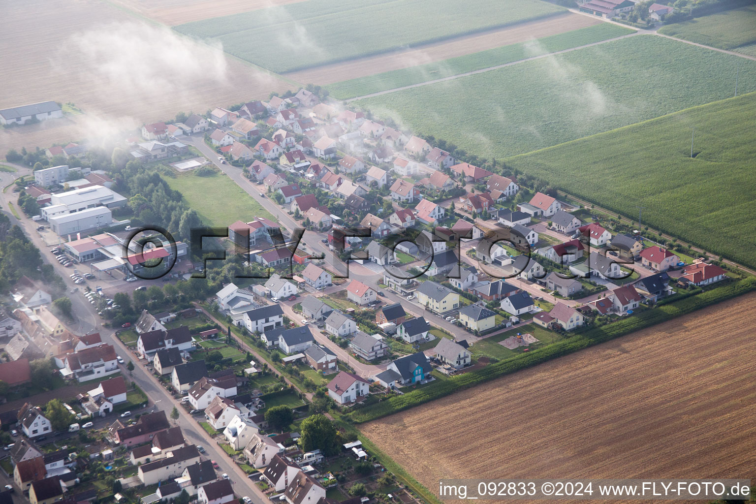 Steinweiler in the state Rhineland-Palatinate, Germany seen from above