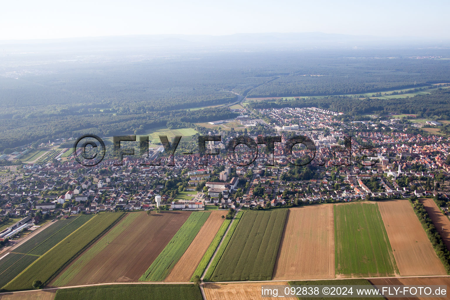 Kandel in the state Rhineland-Palatinate, Germany from above