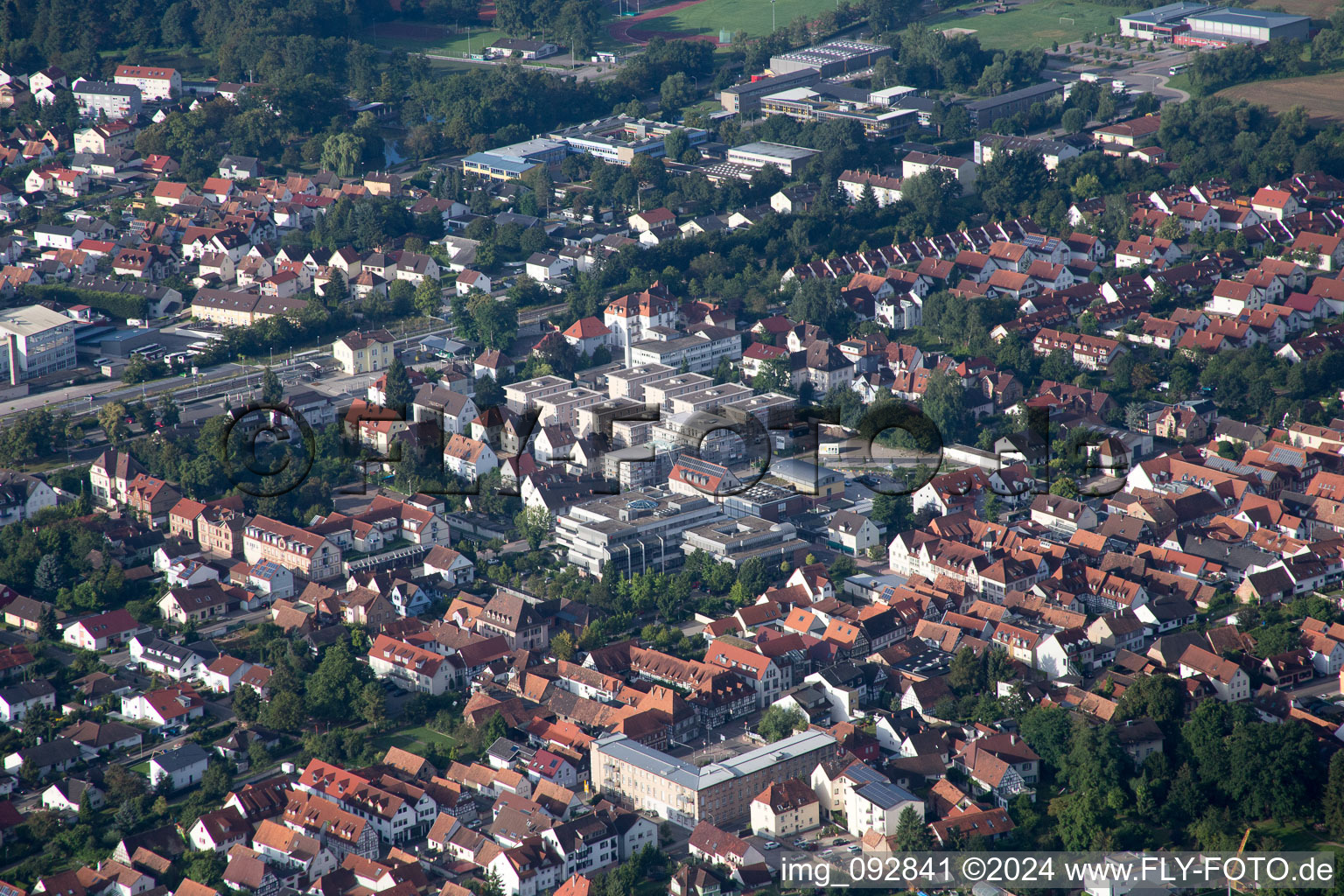 Kandel in the state Rhineland-Palatinate, Germany from the plane