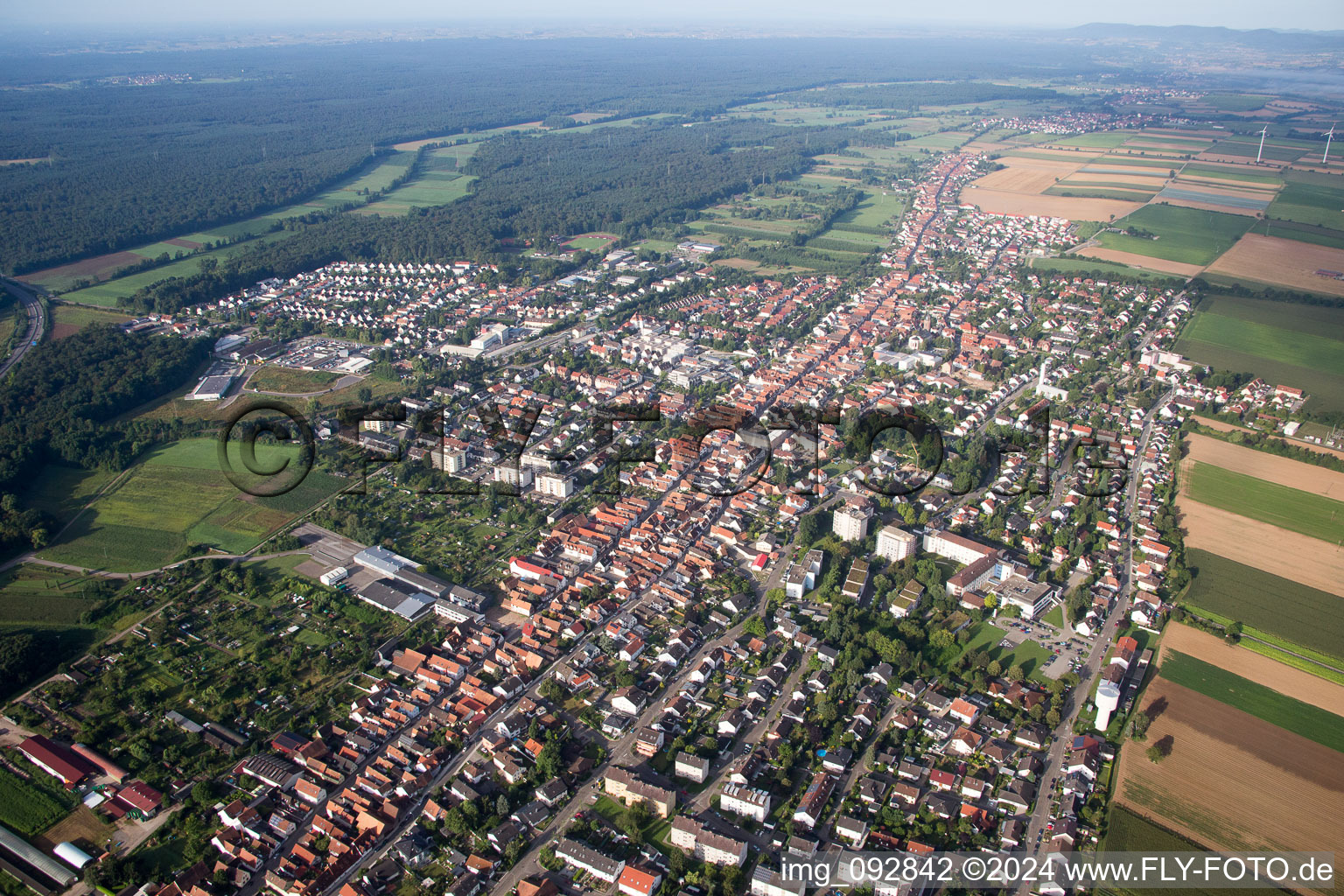 Bird's eye view of Kandel in the state Rhineland-Palatinate, Germany