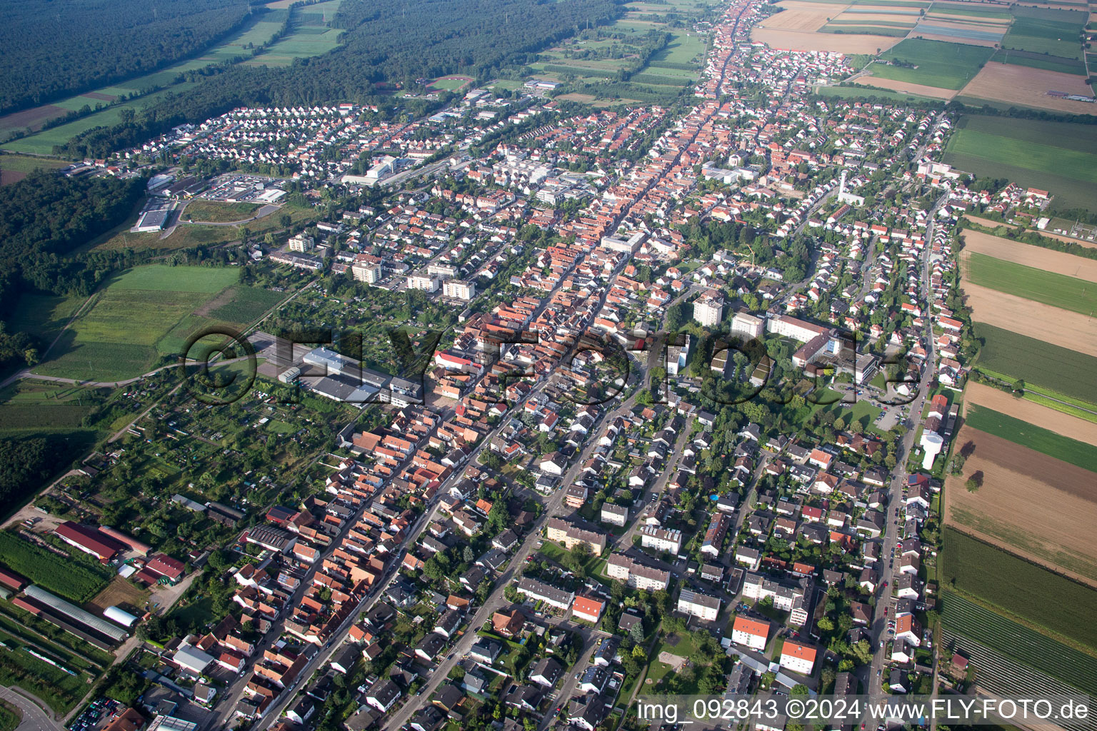 Kandel in the state Rhineland-Palatinate, Germany viewn from the air